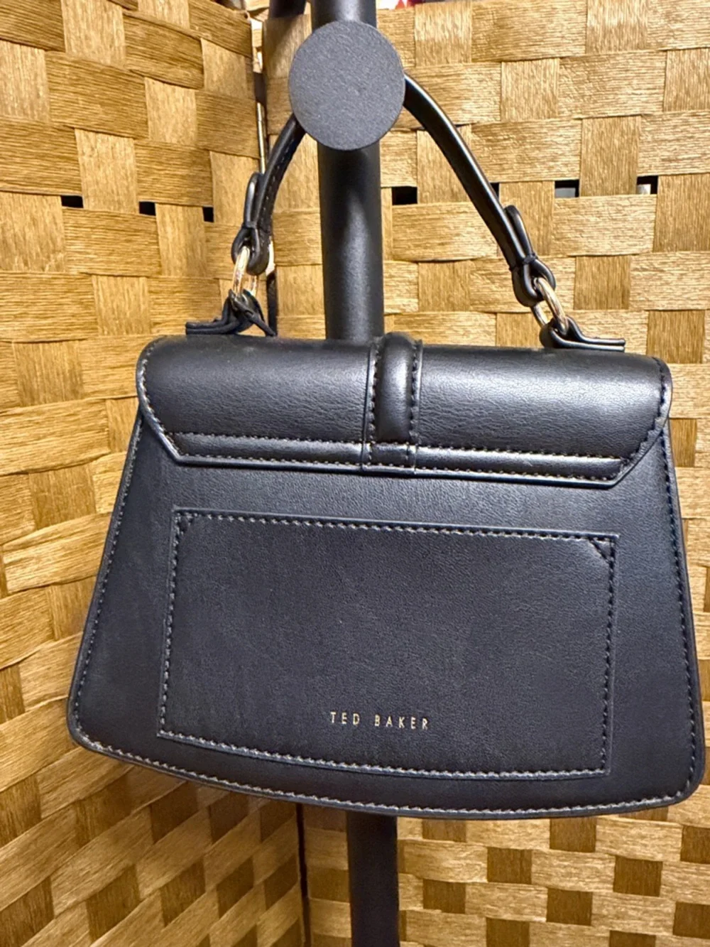 Ted Baker Black Mini Top-Handle Bag with Gold Charm - Picture 3 of 5
